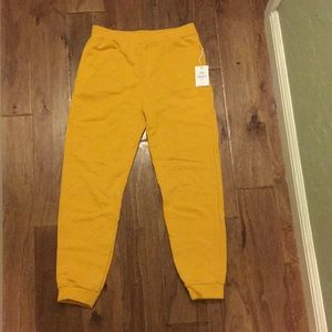 Girls forever 21 yellow joggers